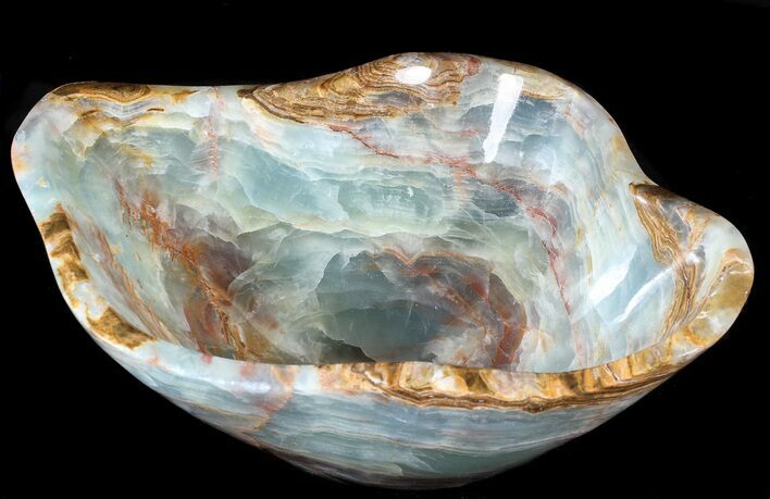 Carved, Blue Calcite Bowl - Argentina #63165